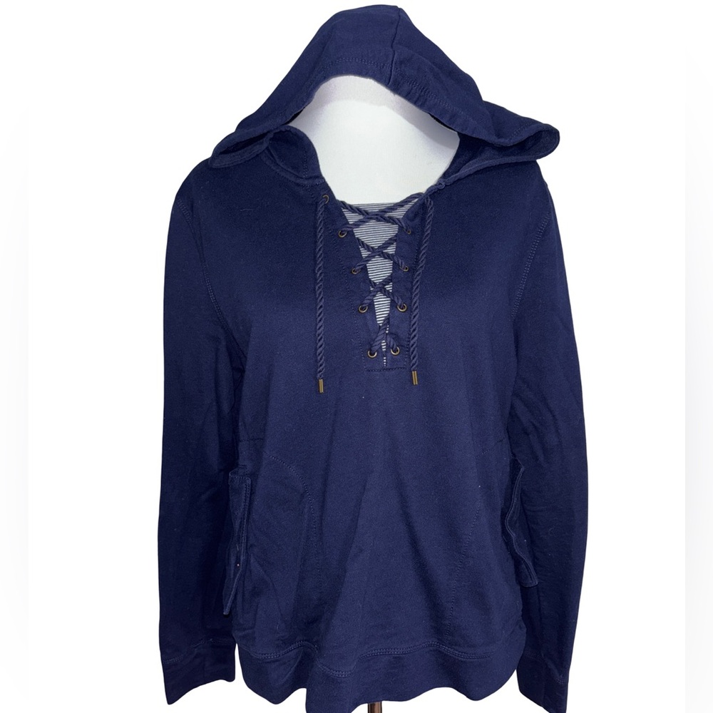 Ralph Lauren Dark Blue Lace Up Hoodie